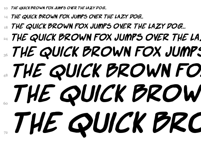 Webcomic Bros font waterfall